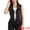 Black, variant on Women's Denim Vest stays Sleeveless Jean Jacket Tops Button Down Waistcoat XL Deep Blue
