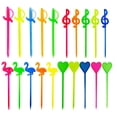 thumbnail image 1 of 200PCS Plastic Cocktail Picks Fruit Picks Food Toothpicks Appetizer Picks for Home and Party, Flamingo/Heart/Music Note/Sword Shape, 3.2 Inches, 1 of 7