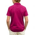 thumbnail image 3 of School Uniform Performance Polo Shirts for Boys Short Sleeve Button Up Collared Polo Shirt with Pocket Moisture Wicking Golf Shirt Kids Youth Casual Dry Fit Athletic Clothes,Dark Purple 130(7-8Y), 3 of 6