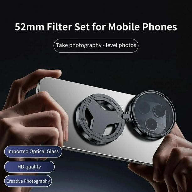 Kit de Filtros para Lente de Cámara, Polarizador Circular, Efecto Estrella con Montura Magnética, Revestimiento Antirreflectante, Diámetro de 52 mm para Fotografía con Teléfono Móvil