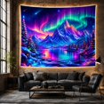thumbnail image 6 of Mountain Lake Vivid with Nocturnal Anchor Sharp Snow, Mystical Fantasy for Space Lovers, Galaxy Room Decor, Housewarming Gift, Tapestry Wall Hanging for Bedroom and Dorm, 6 of 7