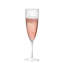 8 Pcs Clear Plastic Champagne Flutes, 6OZ/180ML Disposable Wine Glasses, Reusable Cocktail Cups for Home Daily Life Party Wedding Toasting Drinking