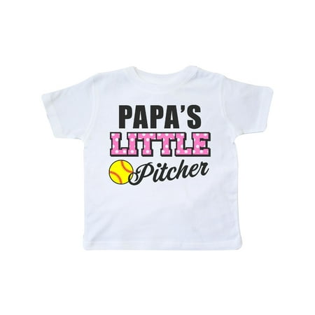 

Inktastic Papas Little Pitcher Softball Gift Toddler Toddler Girl T-Shirt
