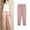 Pink, variant on Casual Pants Women Plus Size High Waist Fashion Summer Solid Color Loose Casual Ladies Cotton Linen Cropped Pants