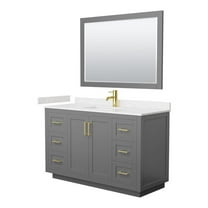 Wyndham Collection Miranda 54" Wood & Marble Single Bathroom Vanity in Gray/Gold