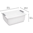 thumbnail image 3 of Sterilite Large Stacking Basket, Open Top Storage Bin with Handles, 16 Pack, White, 3 of 9