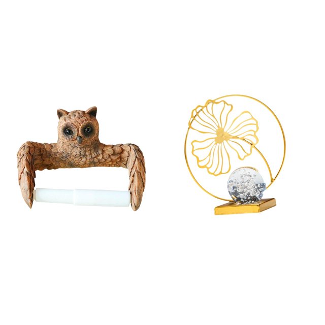Soporte Creativo Para Papel Higiénico Con Forma De Hoja De Búho, Organizador De Toallas, Figura De Hierro De Dibujos Animados, Escultura Decorativa Para El Hogar, Cocina, Oficina, Escritorio