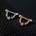 thumbnail image 3 of HOOUN Stainless Steel Ball Barbell Bar Star Ring Studs Nipple Body Piercing Gift-Rose Gold, 3 of 3