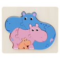 thumbnail image 2 of Wooden Animals Jigsaw Puzzles Learning Matching Puzzle Pieces Diy Art Gift, 2 of 3