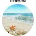 thumbnail image 3 of Summer Beach Tablecloth Round 60 Inch Waterproof Polyester Washable Circle Sand Starfish Ocean Waves Table Cover Table Cloth for Kitchen Dining Room Indoor Outdoor Picnic Patio Party, 3 of 6