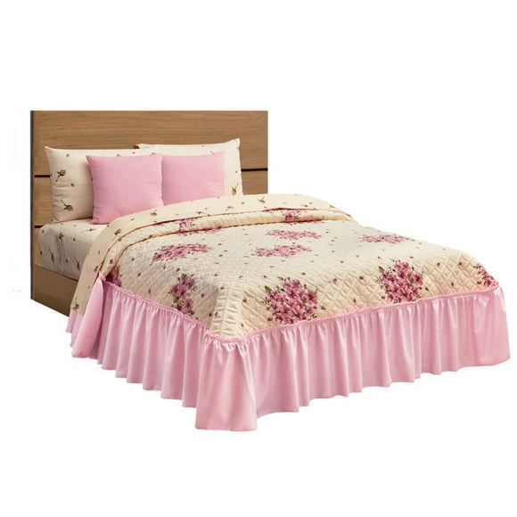 Colcha Con Cojines Elefantito Tela King Size Durazno UltraSoft