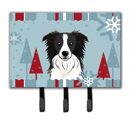 Carolines Treasures BB1737TH68 Winter Holiday Border Collie Leash & Key Holder