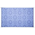 thumbnail image 3 of Reversible Mats 8 x 5 Foot Outdoor Polypropylene Pattern Patio Mat, Blue/White, 3 of 4