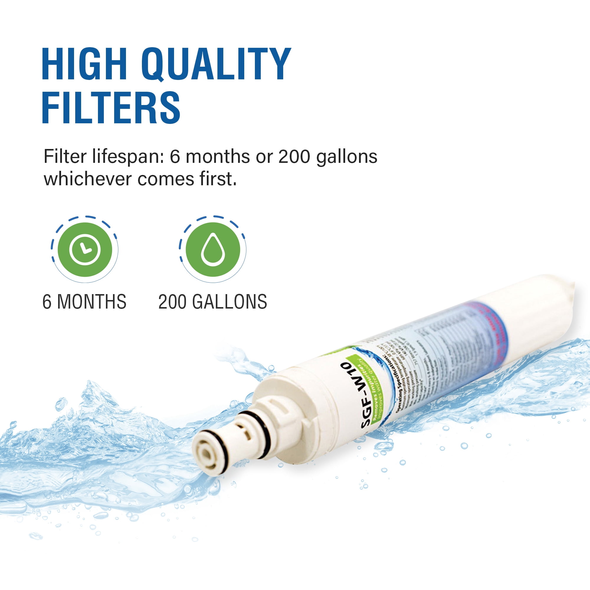 Swift Green Filters SGF-W10 Compatible Refrigerator Water Filter for 4396701,EDR6D1,FILTER 6(3 Pack)