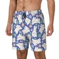 thumbnail image 2 of Daiia Cute White Rabbit Mens Swim Trunks Swim Shorts Quick Dry Swim Shorts with Mesh Lining Pockets-Small, 2 of 9