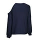 thumbnail image 5 of ICHUANYI liquidación mujer Casual manga larga suelta sólido cuello redondo medio y largo Tops sudaderas mujer blusa ICHUANYI WER202308230349, 5 of 6