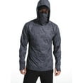 thumbnail image 2 of 2024 Hooded Face Mask Sun Protection UV Protection Grey camouflage Long Sleeved Hiking Sportswear Fishing Suit (M,MZ-175), 2 of 7