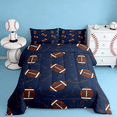thumbnail image 2 of jejeloiu Ball Game Rugby Bedding Comforter Set,American Ball Twin Comforter Sets,Blue Brown Bedding Set For Child,Microfiber Bedroom Decor Reversible,3-Piece, 2 of 9