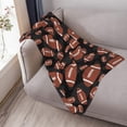 thumbnail image 4 of Brown and Black Football Sport Ball Throw Blanket Soft Bed Bedding Warm Cozy Plush Flannel Fleece Blankets Gifts for Kids Boys Teens, Sofa Couch Bedroom Home Decor, 50"x40", 4 of 6
