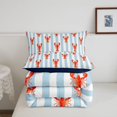 thumbnail image 5 of Erosebridal Modern Striped Full Size Comforter Sets,Line Art Bedding Comforter Set,Navy Blue Reversible,3 Pieces,1 Comforter and 2 Pillowcases, 5 of 7