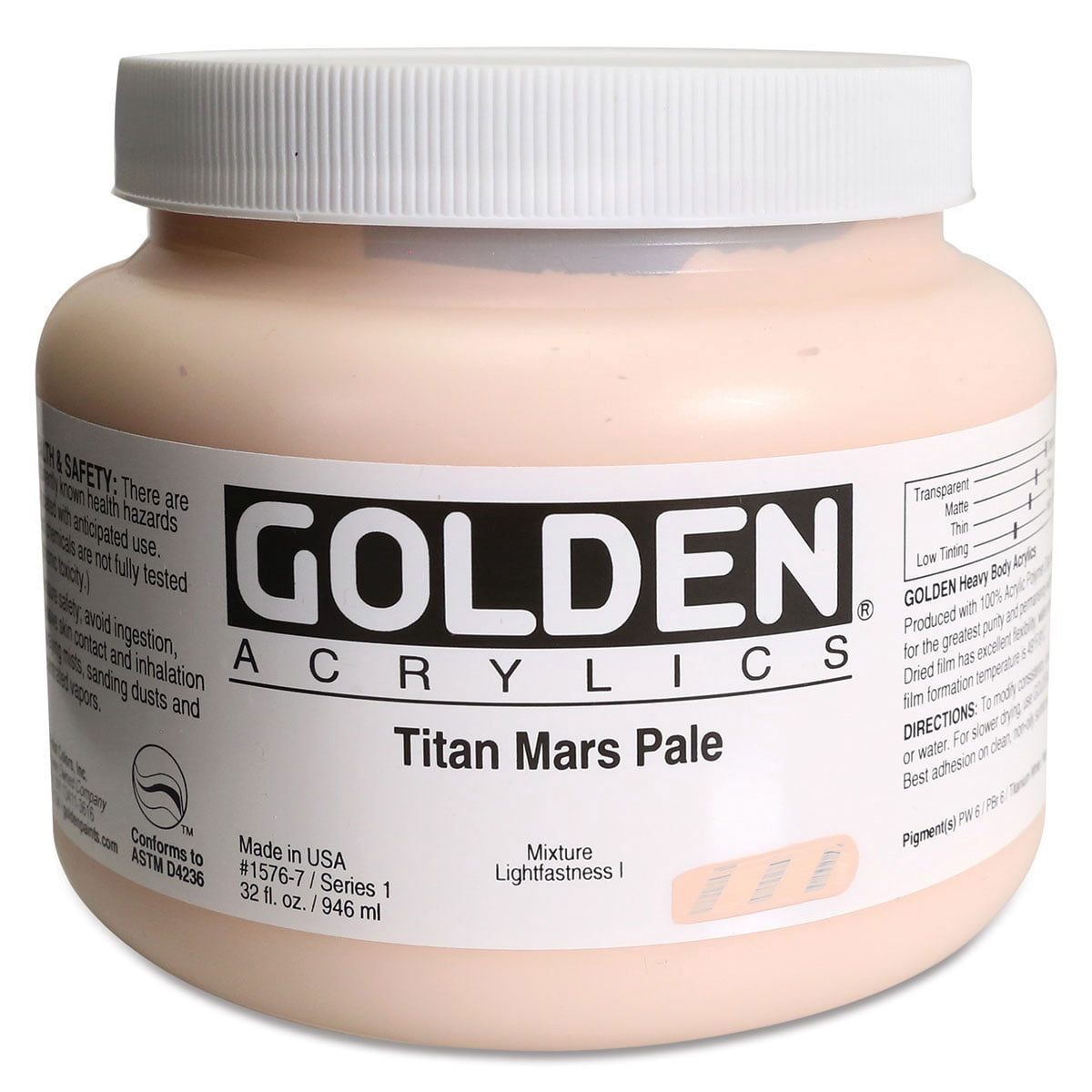 Golden Heavy Body Artist Acrylics - Titan Mars Pale, 32 oz