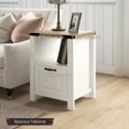 thumbnail image 3 of HOMCOM Farmhouse Side End Table with Storage Drawer, Open Shelf, 3 of 10