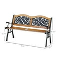 thumbnail image 5 of Outsunny 50" Outdoor Garden Bench, Patio Bench with Wood Seat, Porch Bench with Antique-Like Flourishes for Backyard, Deck, Lawn, Outside Pool, Teak, 5 of 5