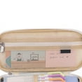 thumbnail image 3 of Large Capacity Double Layered Pencil Pouch with Simple Style, Zipper Design - Pen Holder Bag for Student, Craft Bags, Travel or Accessory Bags, 3 of 8