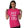thumbnail image 3 of Jesus in Heart and Coffee in Veins Women's Graphic T Shirt Tees Brisco Brands X, 3 of 6