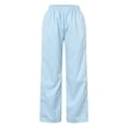 thumbnail image 3 of Sngxgn Women Pants Casual Straight Leg Comfy Drawstring Lounge Running Long Active(Sky Blue,M), 3 of 4