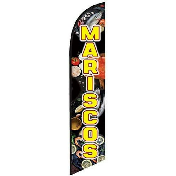 Mariscos Seafood Feather Banner Swooper Flag, Replacement Flag Only