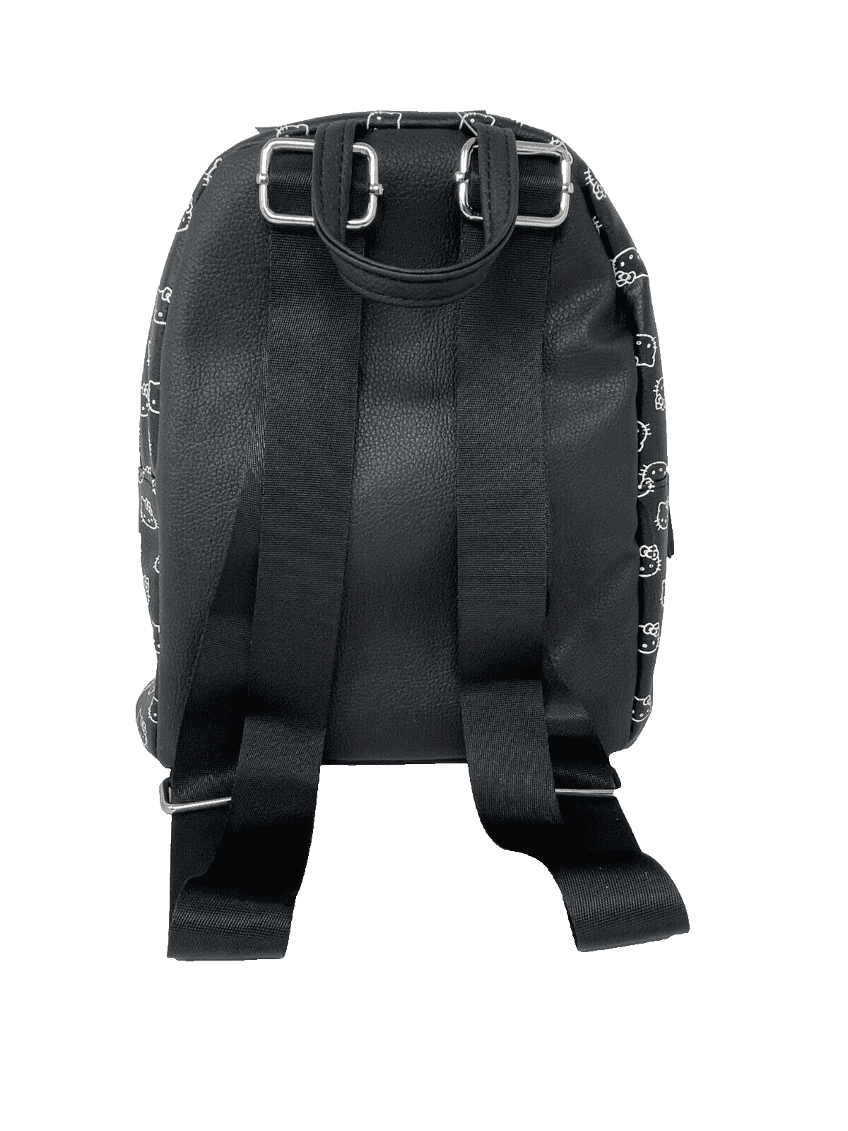 Hello Kitty Women's Adjustable Padded Shoulder Straps Mini Deluxe Backpack with Front Pocket, Black