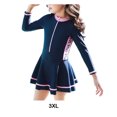 thumbnail image 2 of fastboy Polyester Slimming Line Hem Bathing Suit For Summer Beach Days Fabric Is Soft And Comfortable Navy long sleeved 3XL, 2 of 6