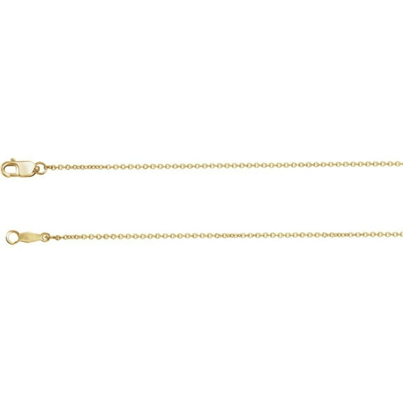 14k Yellow Gold 1mm Necklace - 1.7 Grams - 18 Inch Cable Chain With Lobster Clasp