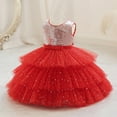 thumbnail image 6 of NAISIBABY Girls Princess Dress, Lace Sequin Mesh Sleeveless Cute Wedding Birthday Dress Prom Maxi Dress Red 7M, 6 of 6