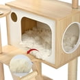 thumbnail image 5 of Vibrant Life 7-Level 69" Natural Wood Cat Tree with Condo, Ladder, and Acrylic Hammock, Beige, 5 of 9