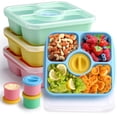 thumbnail image 1 of Contenedores Bento para aperitivos QQKO, paquete de 4 con tazas de salsa, 750 ml, 1 of 7