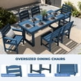 thumbnail image 2 of SERWALL 5-Piece Outdoor Patio Dining Set, All-Weather HDPE Table and Chairs, Rectangular Table with Umbrella Hole, Seats 4, Low Maintenance,Blue, 2 of 10
