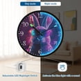 thumbnail image 5 of Voice Activated Clock with Glow Light 12 Inch Large Silent Wall Clock Battery Operated for Home Decor Cool Bunny with Sunglasses, 5 of 8