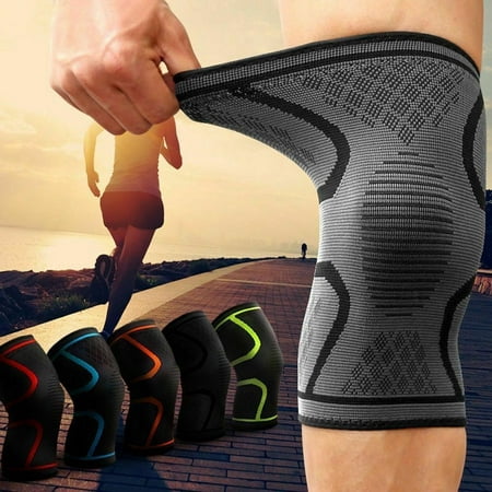 2Pcs Copper Fitness Compression Knee Support Sleeve Brace Patella Arthritis Pain Relief Fitness Cycling Running Knee Pads Black (Best Knee Brace For Running With Arthritis)