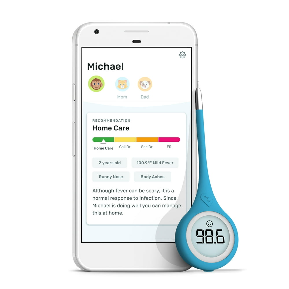 Kinsa Baby QuickCare Smart Stick Bluetooth Thermometer, Free App