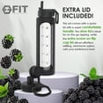 thumbnail image 6 of FIT Strong & Healthy 32 oz Glass Water Bottle with Straw Time Marker Sleeve Extra Lid Reusable Gift Gym, 6 of 6
