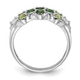 thumbnail image 2 of Auriga Fine Jewelry 925 Sterling Silver Rhodium Chrome Diopside Peridot and White Topaz Ring for Women Size- 6, 2 of 6