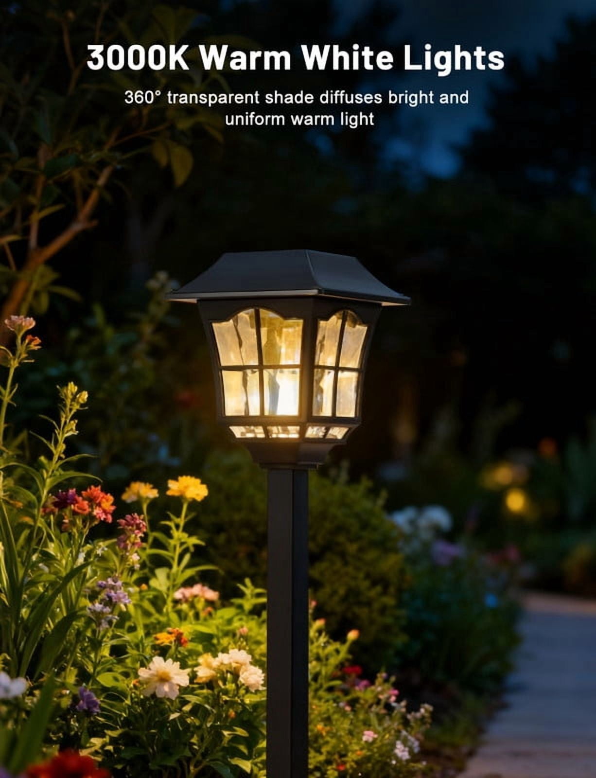 YULINKCO Solar Landscape Lights 8 Pack Waterproof Outdoor Pathway Light 3000K Warm White LED Solar Lawn Light Decor for Garden Patio Yard Driveway