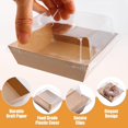 thumbnail image 4 of 100Pack Paper Charcuterie Boxes with Clear Lids,4.7 Inch Disposable Square Bakery Boxes,Small Dessert Boxes To Go Food Containers with Twine for Charcuterie Sandwich Strawberries Cookie(Brown), 4 of 7