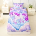 thumbnail image 3 of Erosebridal Cartoon Animal Unicorn Twin Sheet Sets For Kids,Kawaii Rainbow Stars Bedding 3pcs, 3 of 6