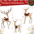 thumbnail image 2 of Ensemble de 3 Pcs 58 Pouces Grande Famille de Cerfs de Noël, Décoration de Noël Extérieure Éclairée, Or Champagne, 2 of 7