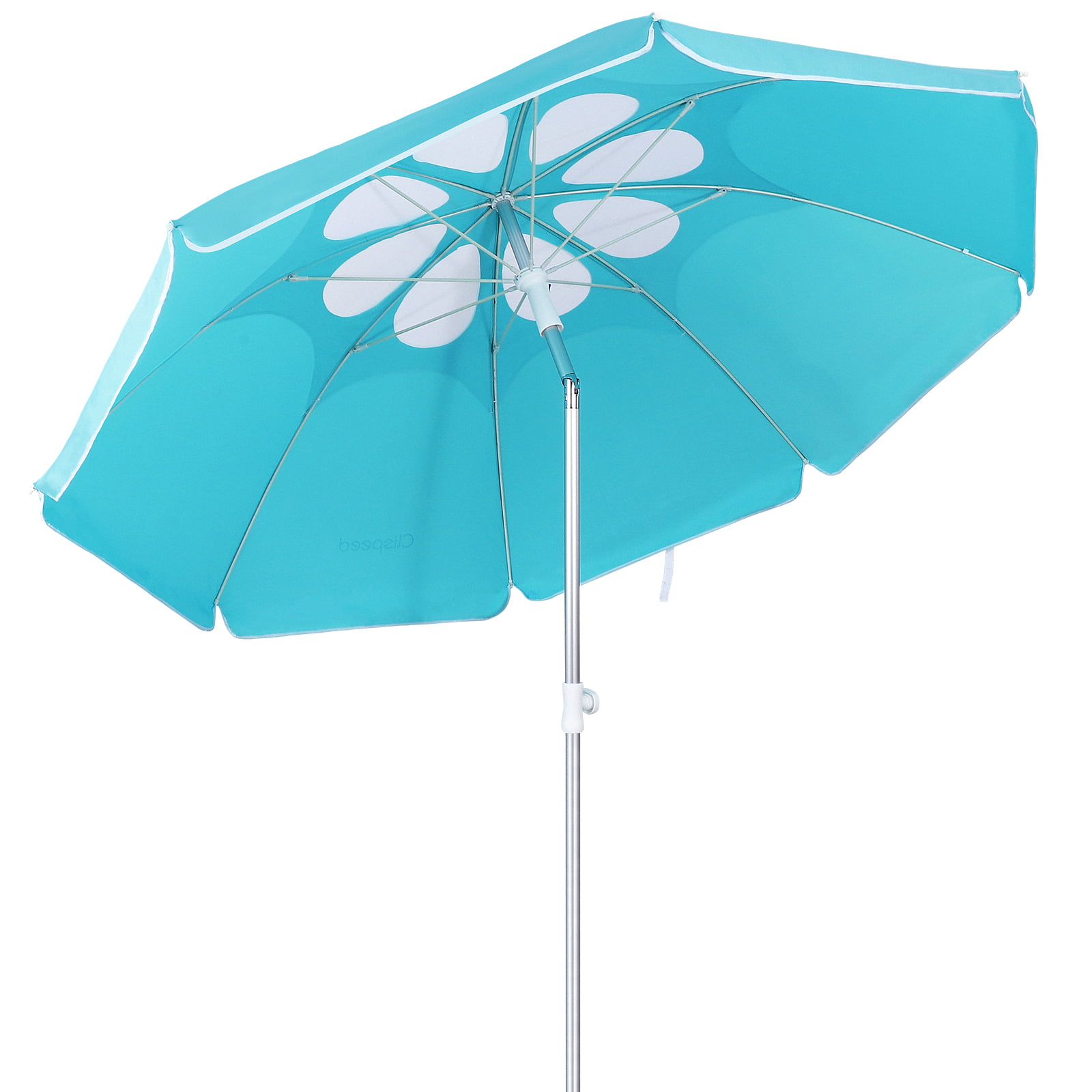 Clispeed Windproof Beach Umbrella Petal Designed 7 Feet Seaside Umbrella Sun Shelter Patio Umbrella for Outdoor Backyard Beach Patio 