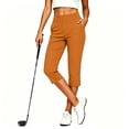 thumbnail image 2 of Yangnuo Women High Waist Stretch Golf Capri Pants Breathable Lightweight Multi Occasion Yoga Work Casual Cropped Pants With Side Pockets, 2 of 5