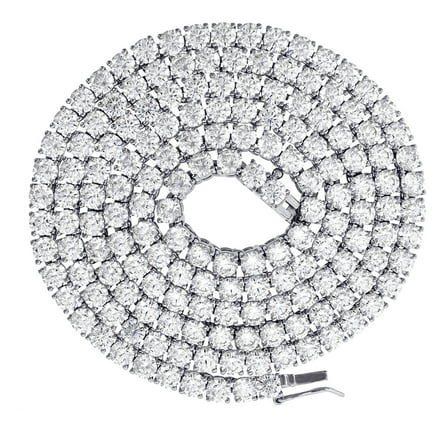 925 Sterling Silver Mens Womens 5mm 16 Inch Cubic Zirconia Tennis Chain Necklace for Men